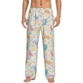 thumbnail image 1 of Uemuo Flower Color Rabbit Pattern Men's Wide Leg Palazzo Lounge Pants with Pockets Light Weight Loose Comfy Casual Pajama Pants-Medium, 1 of 9