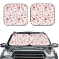 thumbnail image 1 of Uemuo Flower Leaves Printed 2 PCS Car Windshield Sun Shade, Auto Sun Heat and UV Rays Blocker, Foldable Automotive Front Window Sunshade Protector, 1 of 7