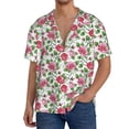thumbnail image 1 of Uemuo Flower Pattern Cotton Linen Short Sleeve Shirts,Casual Lightweight Button Down Shirts,Vacation Beach Summer Tops-Small, 1 of 7