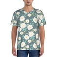 thumbnail image 1 of Uemuo Flower Print Mens Polo Shirts Baseball T-shirt Performance Short Sleeve Golf Shirt Moisture Wicking Athletic Casual Collared T-Shirt-4X-Large, 1 of 7