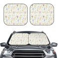 thumbnail image 1 of Uemuo Flower Rabbit Printed 2 PCS Car Windshield Sun Shade, Auto Sun Heat and UV Rays Blocker, Foldable Automotive Front Window Sunshade Protector, 1 of 7