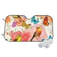 thumbnail image 1 of Uemuo Flowers And Birds Watercolor Pattern Accordion Car Windshield Sun Shade, Foldable Reflective Sun Visor for Car, Reflector Windshield Sunshade-Small, 1 of 7