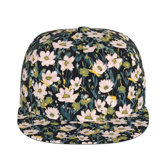Uemuo Flowers Pattern Women's Baseball Cap,Straight Brim Hat,Golf Dad Hat,Travel Hat,Sun Protection Cap,Everyday Accessory