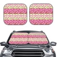 thumbnail image 1 of Uemuo Flowers Printed 2 PCS Car Windshield Sun Shade, Auto Sun Heat and UV Rays Blocker, Foldable Automotive Front Window Sunshade Protector, 1 of 7