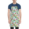 thumbnail image 1 of Uemuo Flowers and Cactus Pattern Waterproof Apron Adjustable Dishwasher Apron- Apron for Women Men Heavy Duty Work Apron for Dishwashing Chemical Lab, 1 of 9