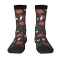thumbnail image 1 of Uemuo Fly Agaric and Flowers Pattern Women's Crew Socks, Soft Durable Breathable Moisture-Wicking with Odor Control Cotton socks, 1 of 9