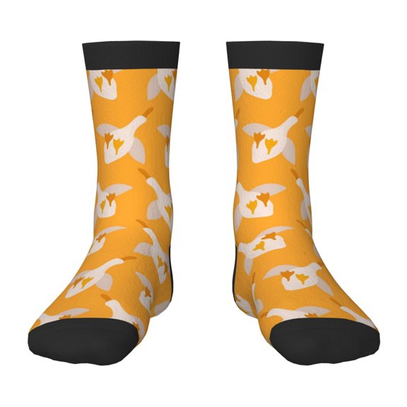 Uemuo Flying Ducks Printed Kids Boys Socks Seamless Crew Socks Crazy Funny Athletic Sport Socks for Children