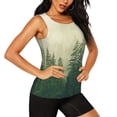 thumbnail image 1 of Uemuo Fog Forest Pattern Workout Tank Tops for Women Breathable Moisture-wicking tank top Sleeveless Running Loose Fit Yoga Tops Active Shirts Sports Gym Exercise, 1 of 9