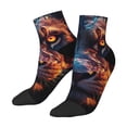 thumbnail image 1 of Uemuo Forest Cool Lion Printed Crew Socks, Moisture-Wicking Socks, Athletic Socks for Men Breathable Cushion Socks Casual Sport Socks for Running Traveling, 1 of 6