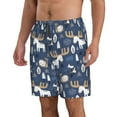 thumbnail image 1 of Uemuo Forest Elk Pattern Men's Swim Trunks Hawaiian Beach Bathing Suit Swimsuits Beach Quick-Dry Shorts with Pockets-3X-Large, 1 of 9
