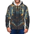 thumbnail image 1 of Uemuo Forest Meditating Tiger for Men's Fashion Full-zip Hoodies & Sweatshirts with Kangaroo Pocket, Zip-up Hooded Sweatshirt, Moisture Wicking & Breathable-X-Large, 1 of 5