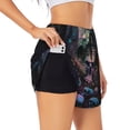 thumbnail image 1 of Uemuo Forest Mushroom Skull Pattern Women's Athletic Shorts High Waisted Running Shorts with Liner Pockets Gym Elastic Workout Shorts-Small, 1 of 9