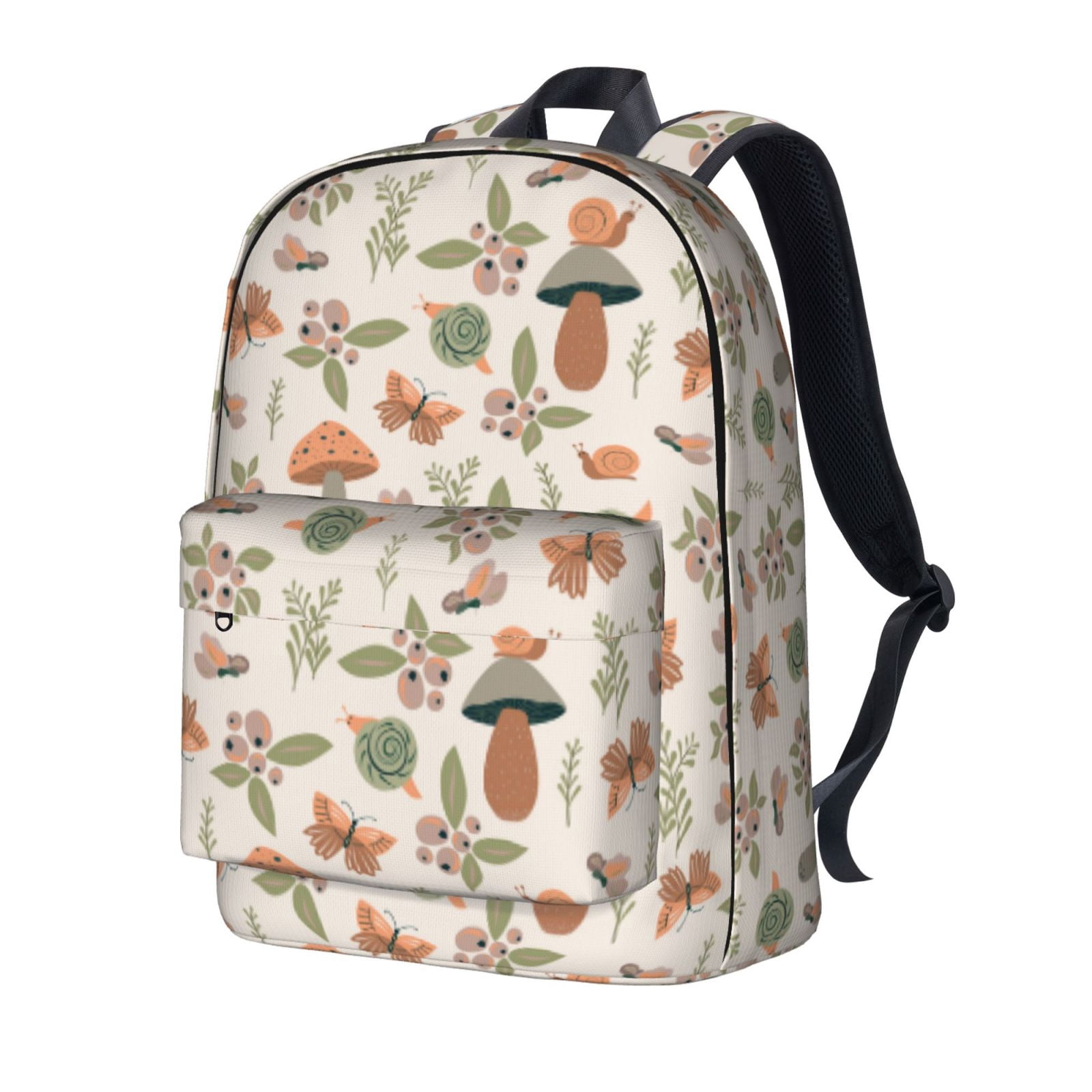 Uemuo Forest Mushrooms Insects Pattern Backpack for Work and Travel ...