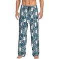 thumbnail image 1 of Uemuo Forest Rabbit Pattern Men's Wide Leg Palazzo Lounge Pants with Pockets Light Weight Loose Comfy Casual Pajama Pants-Small, 1 of 9