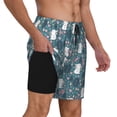 thumbnail image 1 of Uemuo Forest Rabbit Pattern Mens Swim Trunks Quick Dry Board Shorts with Mesh Lining, Stretch Beach Shorts Quick Dry No-Chafing Board Shorts-Small, 1 of 9