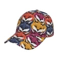 thumbnail image 1 of Uemuo Fox Face Pattern Baseball Cap Golf Dad Hat Adjustable Original Classic Low Profile Cotton Hat Unconstructed Plain Cap Men Women, 1 of 9