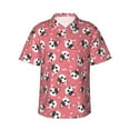 thumbnail image 1 of Uemuo French Bulldog Face Printed Regular Fit Short Sleeve Casual Hawaiian Shirt for Men,Aloha shirt,Tropical shirt,Floral print shirt,Vacation Beach shirt-Large, 1 of 9