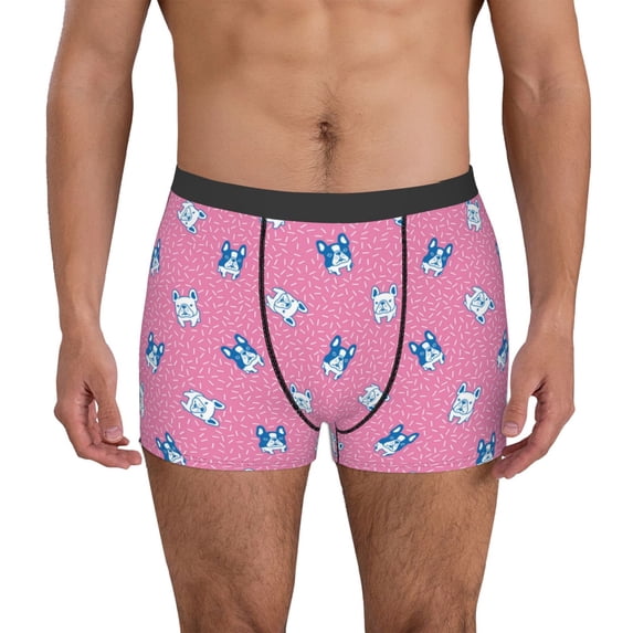 Uemuo French Bulldog Pattern Men's Boxer Briefs,Trunk Anti-Chafing,Comfortable, Durable, and Stylish Underwear-Small