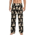 thumbnail image 1 of Uemuo French Bulldog Pattern Men's Wide Leg Palazzo Lounge Pants with Pockets Light Weight Loose Comfy Casual Pajama Pants-Small, 1 of 9