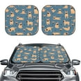 thumbnail image 1 of Uemuo French Bulldog Yoga Printed 2 PCS Car Windshield Sun Shade, Auto Sun Heat and UV Rays Blocker, Foldable Automotive Front Window Sunshade Protector, 1 of 7