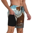 thumbnail image 1 of Uemuo Fresh Coconut Splash Pattern Mens Swim Trunks Quick Dry Board Shorts with Mesh Lining, Stretch Beach Shorts Quick Dry No-Chafing Board Shorts-XX-Large, 1 of 9