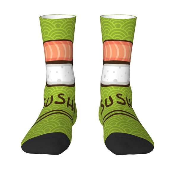Uemuo Fresh Sushi Pattern Women's Crew Socks, Soft Durable Breathable Moisture-Wicking with Odor Control Cotton socks