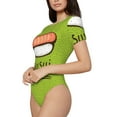 thumbnail image 1 of Uemuo Fresh Sushi Pattern Women's One Piece Short Sleeve Swimsuit Rash Guard Surfing Modest Quick-drying Swimsuit Beach Essentials-Medium, 1 of 9