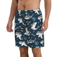 thumbnail image 1 of Uemuo Friendly Sharks Pattern Men's Swim Trunks Hawaiian Beach Bathing Suit Swimsuits Beach Quick-Dry Shorts with Pockets-, 1 of 9