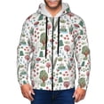 thumbnail image 1 of Uemuo Frog and Forest Plants for Men's Fashion Full-zip Hoodies & Sweatshirts with Kangaroo Pocket, Zip-up Hooded Sweatshirt, Moisture Wicking & Breathable-Large, 1 of 5