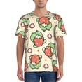 thumbnail image 1 of Uemuo Frog Hold Strawberry Print Mens Polo Shirts Baseball T-shirt Performance Short Sleeve Golf Shirt Moisture Wicking Athletic Casual Collared T-Shirt-Small, 1 of 7