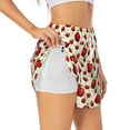 thumbnail image 1 of Uemuo Fruit Apples Pattern Women's Athletic Shorts High Waisted Running Shorts with Liner Pockets Gym Elastic Workout Shorts-Small, 1 of 9