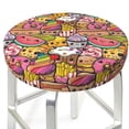 thumbnail image 1 of Uemuo Fruit-Flavored Ice-Cream Pattern Round Bar Stool Seat Covers Washable Stool Cushion Slipcover Elastic Bar Chair Covers-13 inch, 1 of 7