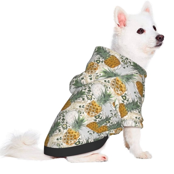 Uemuo Fruit Pineapples for Winter Dog Hoodie Sweatshirts with Pockets Warm Dog Clothes for Small Dogs Chihuahua-Small