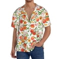 thumbnail image 1 of Uemuo Fruits Peach2 Pattern Cotton Linen Short Sleeve Shirts,Casual Lightweight Button Down Shirts,Vacation Beach Summer Tops-, 1 of 7