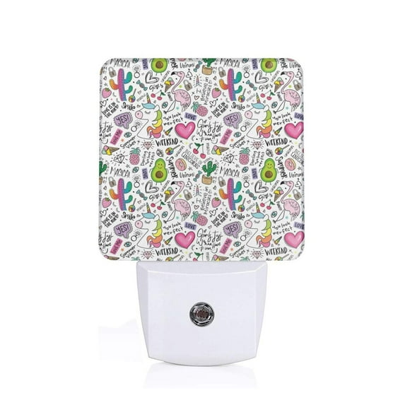 Uemuo Fun Animal with Unicorn Night Light, Night Lights Plug into Wall, Dusk to Dawn Sensor Warm White Led Night Light 0.5W-EU