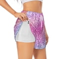 thumbnail image 1 of Uemuo Fun Rainbow Pattern Women's Athletic Shorts High Waisted Running Shorts with Liner Pockets Gym Elastic Workout Shorts-Large, 1 of 9