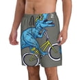 thumbnail image 1 of Uemuo Fun Riding Dinosaur Pattern Men's Swim Trunks Hawaiian Beach Bathing Suit Swimsuits Beach Quick-Dry Shorts with Pockets-Large, 1 of 9