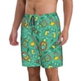 thumbnail image 1 of Uemuo Funny Animals in Jungle Pattern Men's Swim Trunks Hawaiian Beach Bathing Suit Swimsuits Beach Quick-Dry Shorts with Pockets-Medium, 1 of 9