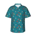 thumbnail image 1 of Uemuo Funny Cat Blue Printed Regular Fit Short Sleeve Casual Hawaiian Shirt for Men,Aloha shirt,Tropical shirt,Floral print shirt,Vacation Beach shirt-X-Large, 1 of 9