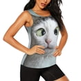 thumbnail image 1 of Uemuo Funny Cat Pattern Workout Tank Tops for Women Breathable Moisture-wicking tank top Sleeveless Running Loose Fit Yoga Tops Active Shirts Sports Gym Exercise, 1 of 9