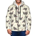 thumbnail image 1 of Uemuo Funny Chicken for Men's Fashion Full-zip Hoodies & Sweatshirts with Kangaroo Pocket, Zip-up Hooded Sweatshirt, Moisture Wicking & Breathable-X-Large, 1 of 5