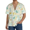 thumbnail image 1 of Uemuo Funny Chicken Pattern Cotton Linen Short Sleeve Shirts,Casual Lightweight Button Down Shirts,Vacation Beach Summer Tops-4X-Large, 1 of 7
