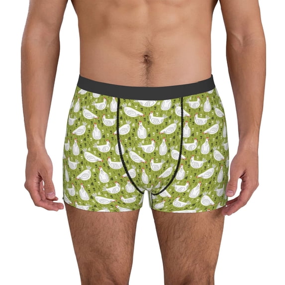 Uemuo Funny Chicken Pattern Men's Boxer Briefs,Trunk Anti-Chafing,Comfortable, Durable, and Stylish Underwear-