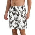 thumbnail image 1 of Uemuo Funny Chicken Pattern Men's Swim Trunks Hawaiian Beach Bathing Suit Swimsuits Beach Quick-Dry Shorts with Pockets-Medium, 1 of 9