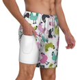 thumbnail image 1 of Uemuo Funny Chicken Pattern Mens Swim Trunks Quick Dry Board Shorts with Mesh Lining, Stretch Beach Shorts Quick Dry No-Chafing Board Shorts-Large, 1 of 9