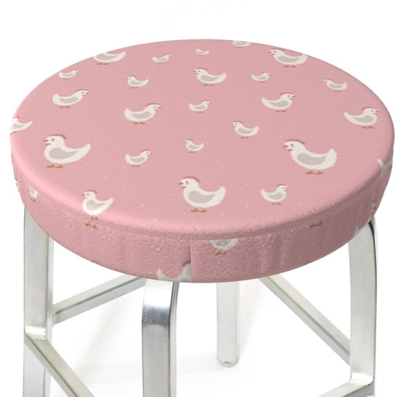 Uemuo Funny Chicken Pattern Round Bar Stool Seat Covers Washable Stool Cushion Slipcover Elastic Bar Chair Covers-12 inch