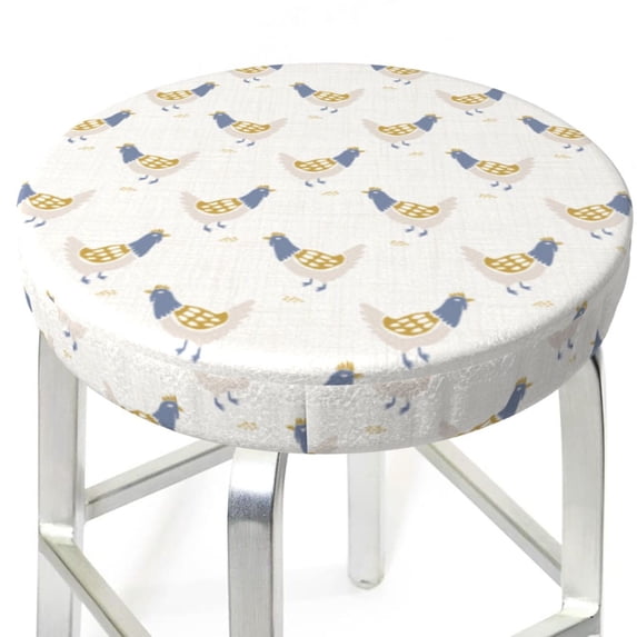 Uemuo Funny Chicken Pattern Round Bar Stool Seat Covers Washable Stool Cushion Slipcover Elastic Bar Chair Covers-