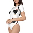 thumbnail image 1 of Uemuo Funny Chicken Pattern Women's One Piece Short Sleeve Swimsuit Rash Guard Surfing Modest Quick-drying Swimsuit Beach Essentials-Small, 1 of 9