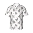 thumbnail image 1 of Uemuo Funny Chicken Printed Regular Fit Short Sleeve Casual Hawaiian Shirt for Men,Aloha shirt,Tropical shirt,Floral print shirt,Vacation Beach shirt-Large, 1 of 9