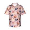 thumbnail image 1 of Uemuo Funny Chicken Printed Regular Fit Short Sleeve Casual Hawaiian Shirt for Men,Aloha shirt,Tropical shirt,Floral print shirt,Vacation Beach shirt-X-Large, 1 of 9